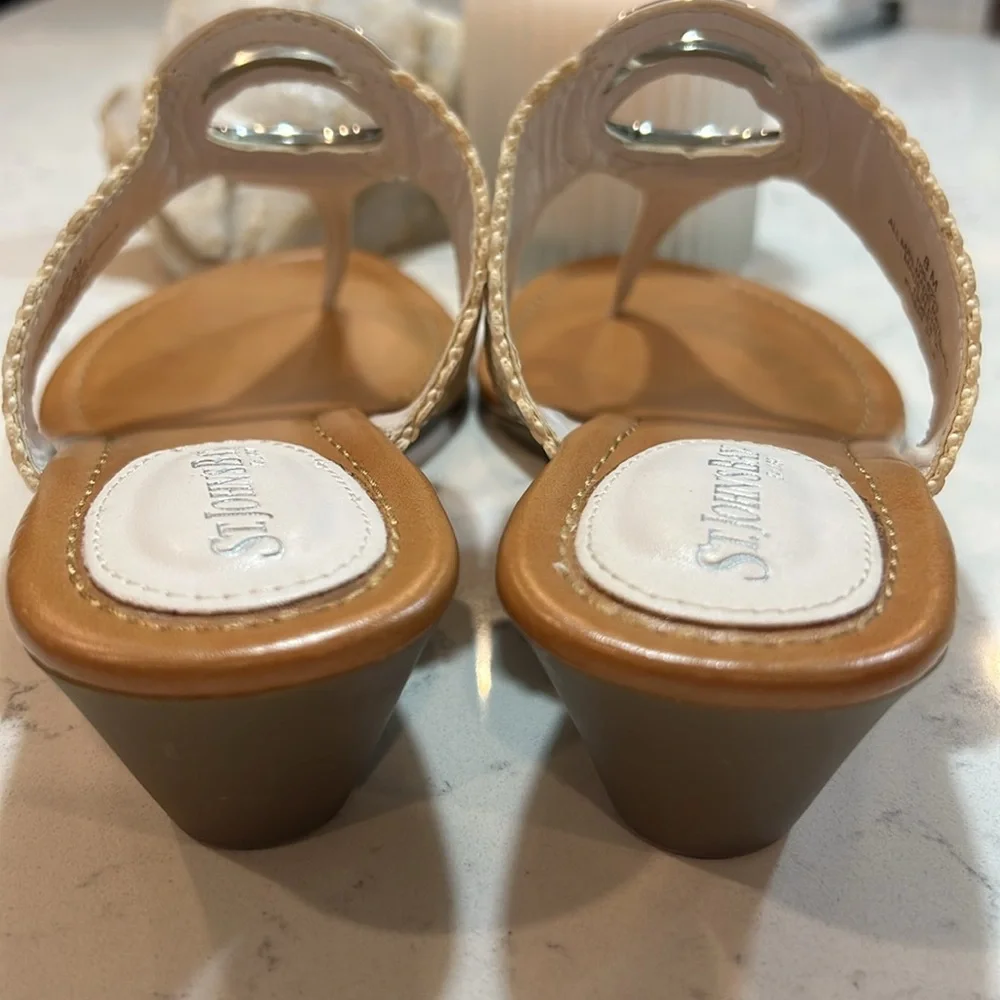 St. John's Bay White Woven Strap Sandals Size 8